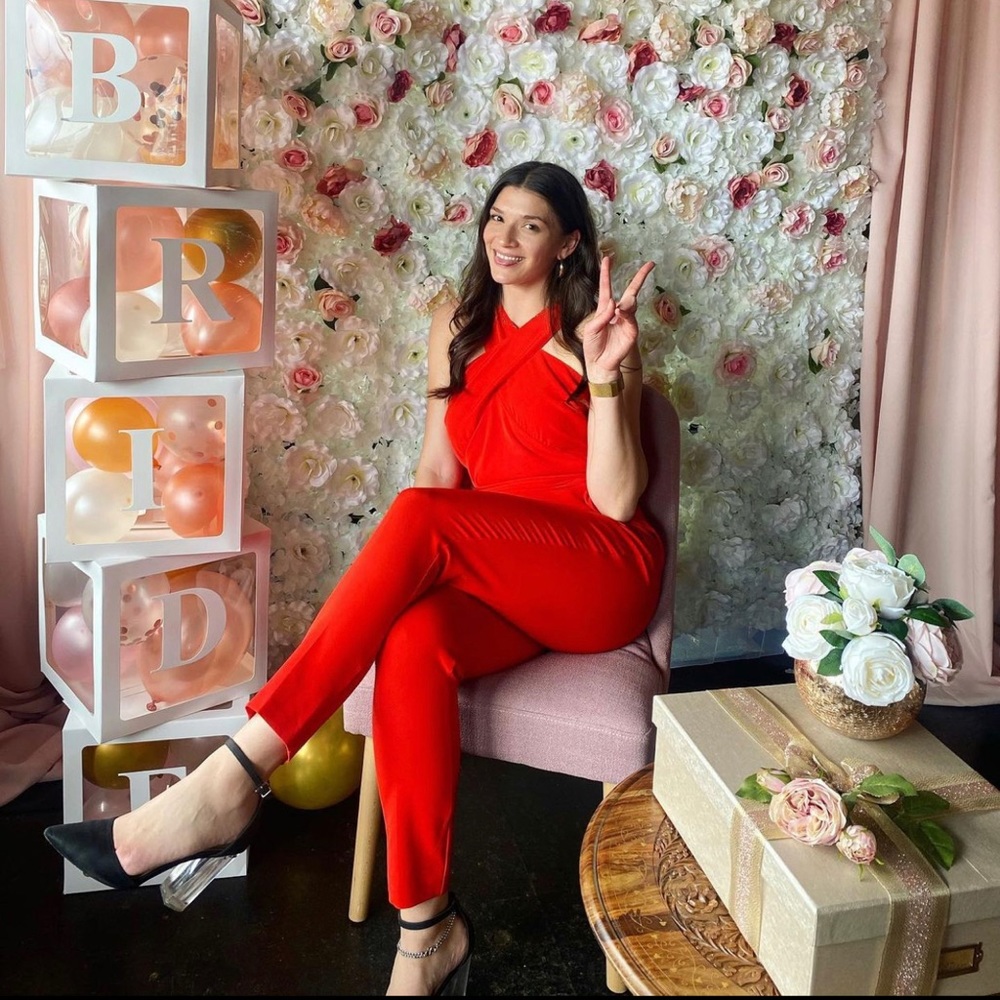 NY&Co Red Jumpsuit